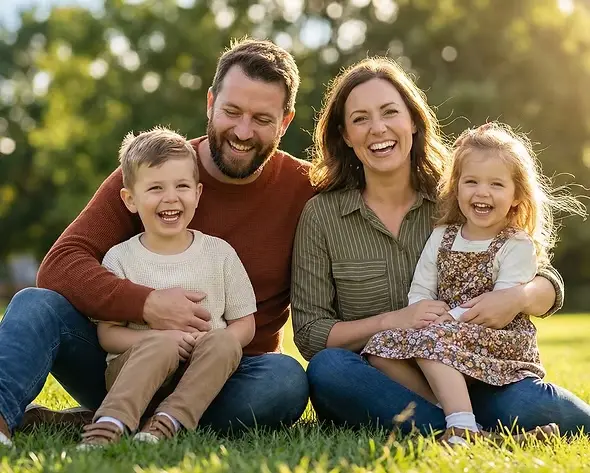 A family supported by psychiatric care in Frederick, Maryland